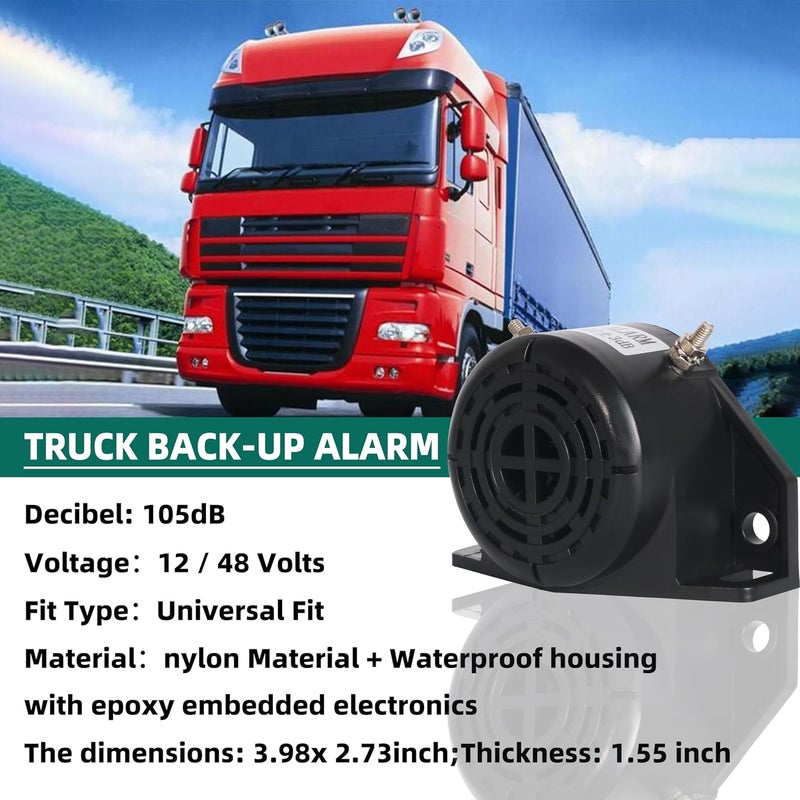 Riyhch Truck Back-up Alarm 105dB 12V/48V,Car Reversing Horn Truck Backup Alarm BIBI Buzzer Warning Alarm Siren,Waterproof Industrial Heavy-Duty Backup Warning,105dB Circular Alarm reversing Horn 5 Pcs - Image 4